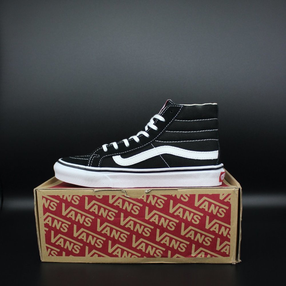 VANS Black White Sk8-Hi Slim Women - Picture 2 of 7